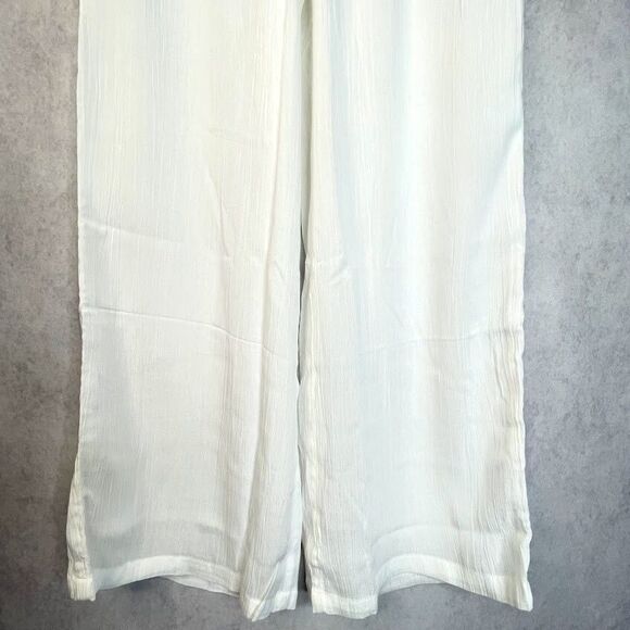 prAna Womens Swim Cover Up Size M White Wide Leg Jumpsuit Gauze Beach Swimwear - Picture 4 of 15